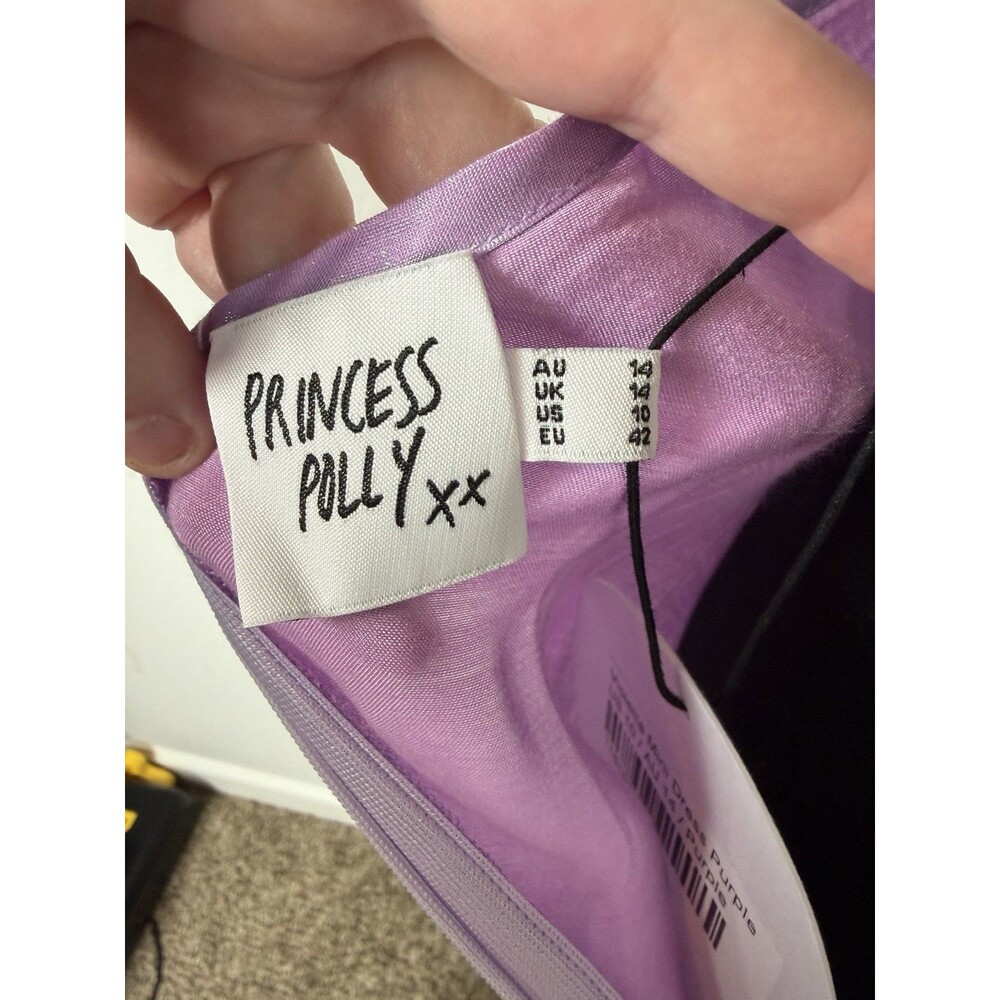 Princess Polly Violetta Mini Dress Purple Satin Slip Backless Size 10 NWT - Picture 8 of 13
